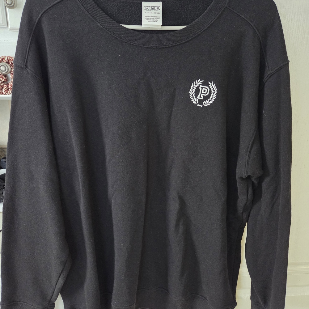 PINK Victoria's Secret Black Crewneck Sweater